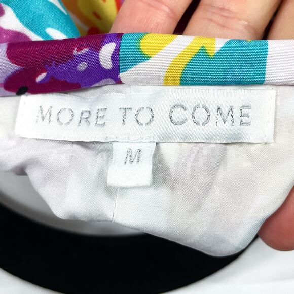 More to Come Sonya Cutout Dress White Purple Floral Mini Long Sleeve Sz M - Picture 15 of 16